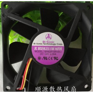 BI-Sonic SP802512H-03 12V 0.30A 3wires Cooling Fan